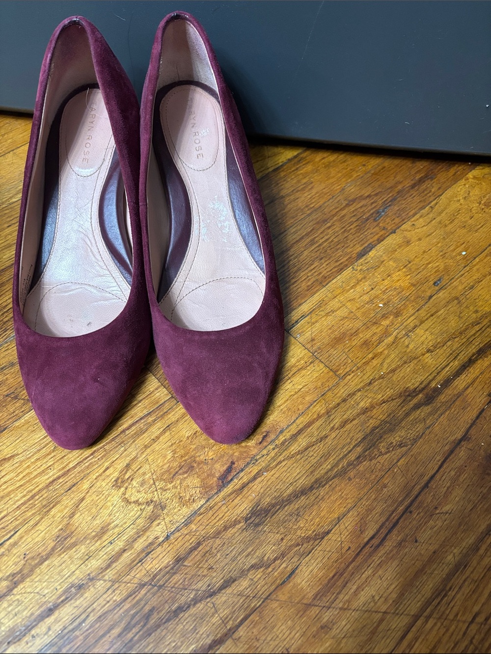 Taryn Rose Burgundy Suede Pointed-Toe Heels